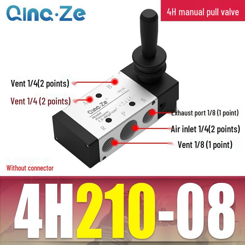 Cylinder Pneumatic Control Switch 4H210-08: Two-Position, Five-Way Reversing Valve with Manual Hand Pull, 4H310-10