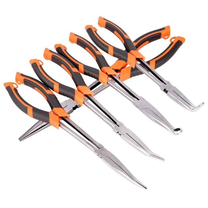 11inch Multifunctional Long Reach Pointed Nose Pliers for Electricians, Anglers, and DIY Enthusiasts