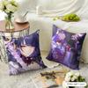 Raiden Shogun Genshin Impact Cushion Cover Natural Linen Organic Fabric DoubleSided Printing Sofa Home Decor Gift Pillow Case