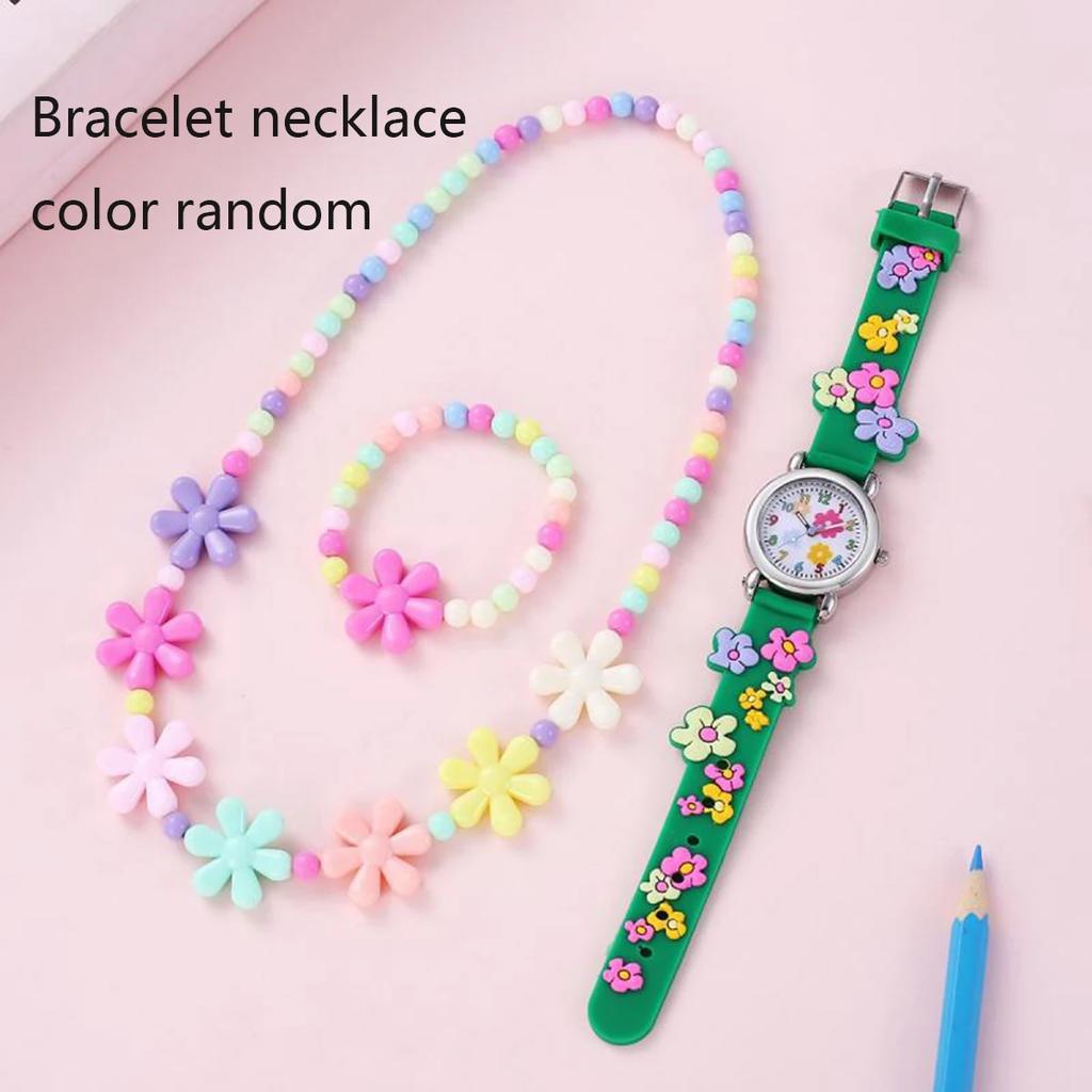 New CHILDREN'S Watch Can Love 3D Pattern Rainbow Flowers CHILDREN'S Quartz Watch Plastic Strap