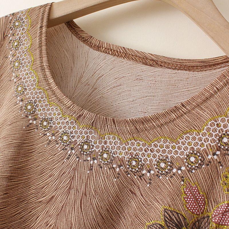 Sommer Kurzarm Outfit für Damen Elegant Viskose Zweiteiler für Mama Oma Stilvoll Dünn Bequem