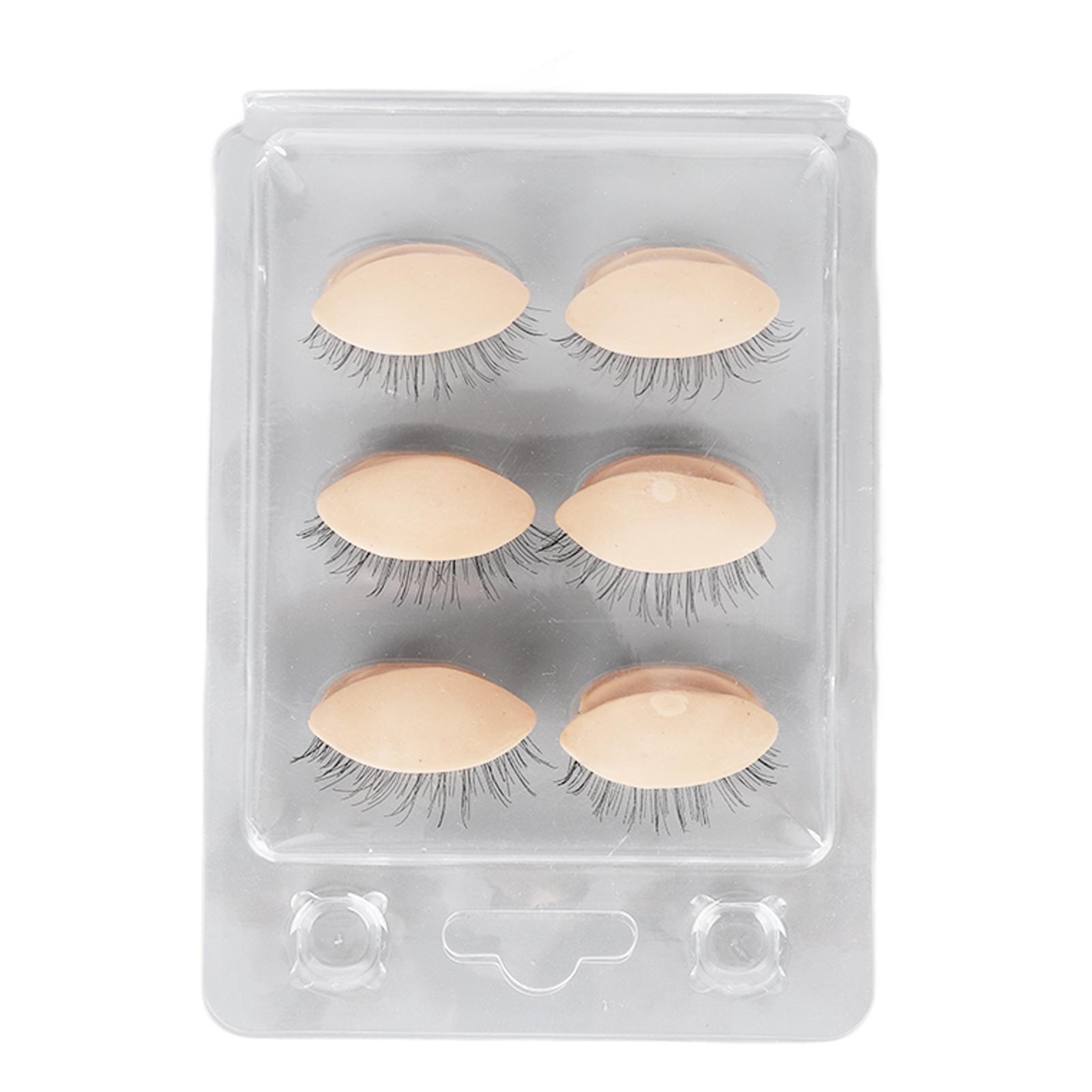 

3 пары манекен-головок с веками и ресницами для обучения наращиванию ресниц Beige