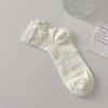 Ladies Spring and Summer Thin Sweet Bow Breathable Sweat Absorbing Short Cotton Socks