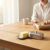 1PC Stainless Steel Butter Dish with Handle Lid Spill Proof Butter Keeper Suitable for Outdoor Kitchen Table