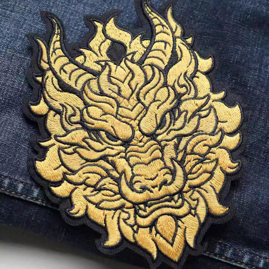 1 szt. Duża głowa smoka Delikatna naszywka z haftem Aplikacja na ubrania DIY Ubrania Naprasowanka Dekoracja Naszywki