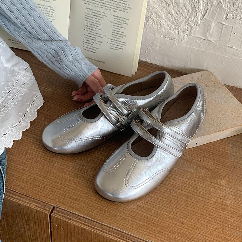 Fashion Fashion Hook Loop Ladies Mary Janes Flats Shoes Soft Female Footwear Round Toe Shallow Women Ballet Flats Slip On Shoes  lady