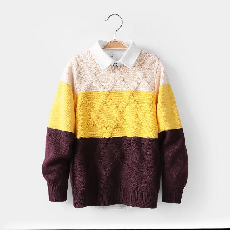 

Свитера для мальчиков Осенний детский трикотаж Свитера-пуловеры для мальчиков для больших детей 130