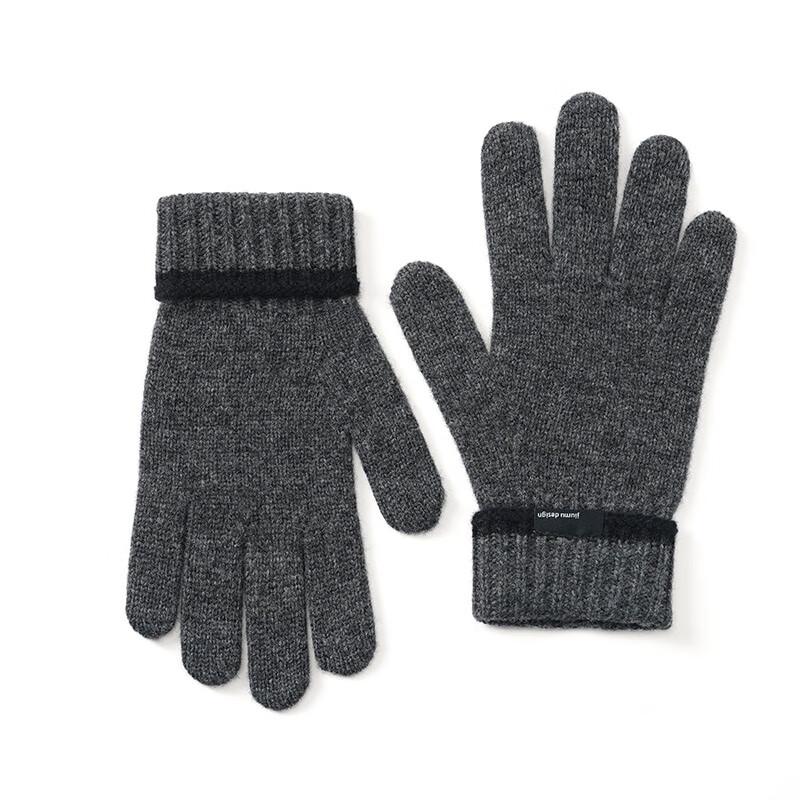 JIUMU Men's Wool Knit Winter Gloves