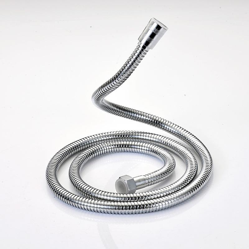 1.5m Chrome Stainless Steel Shower Hose Flexible Anti-Twist Leakproof Metal Pipe Tube for Bathroom Handheld Showerhead Extension G1/2 Replacement