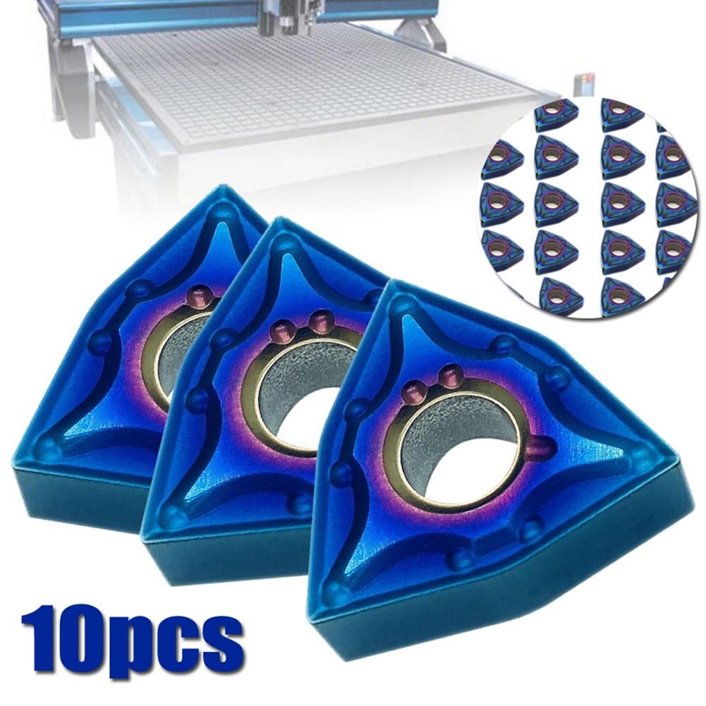 10X HRC45 Blå For NANO WNMG080408 Dreiebenk Dreieverktøy Karbidinnsats Fresemaskin