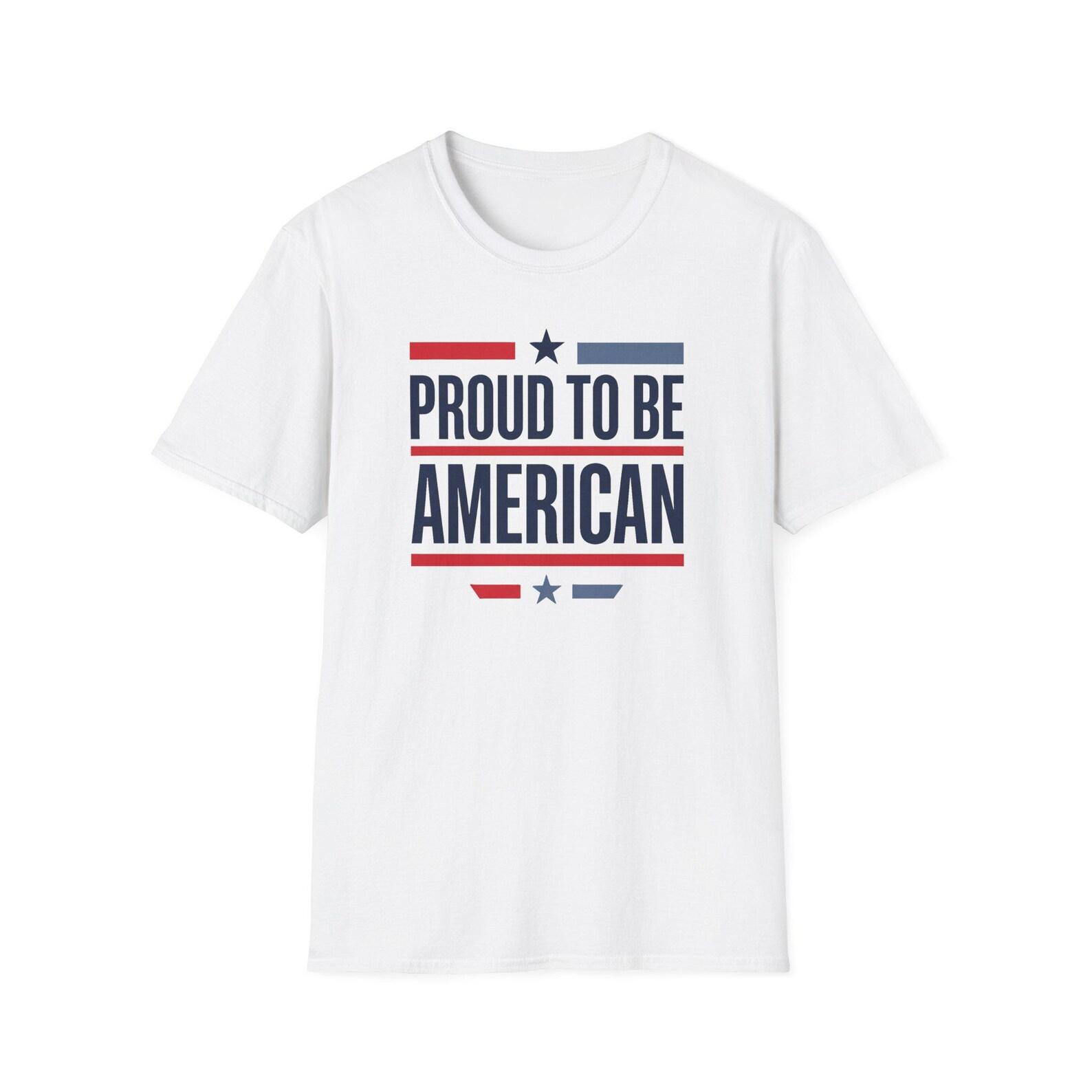 Proud To Be American T-Shirt | Patriotic Flag Stars Stripes Tee L