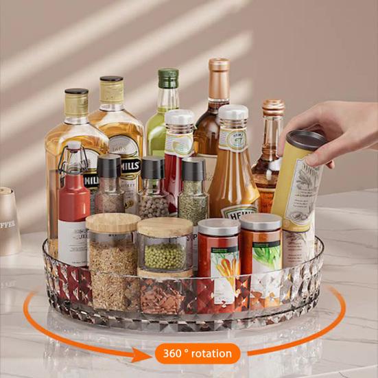 Органайзер Lazy Susan Вращающийся Прозрачный Многоцелевой Настольный Спецовник Косметический