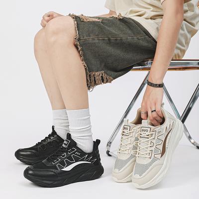 Men’s Sports Basketball Shoes Street Style Running Sneakers Thick Sole Students Over Sized Breathable Mesh Shoes Low Top
