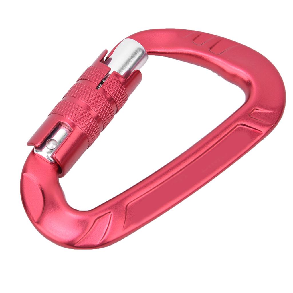 1 pcs 7075 Aerospace Aluminum 12KN D Shaped Buckle Carabiner Clip Outdoor Safety Accessoryred