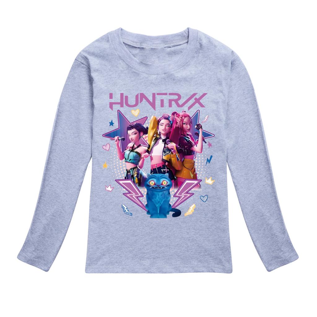 Kpop Witch Hunting Boys Girls Comfortable Soft Cute Style Printed Cotton Long Sleeve Daily T-shirt