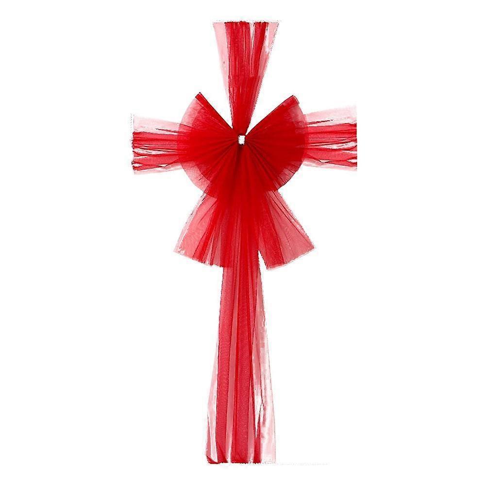 Extra Large Red Festival Bow Set Organza Double Layer Luxury Door Decor