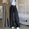 Wide Leg Elastic Straight Leg High Solid Perfect for and Autumn [7-livehouse] Women's Pants, Fall/Winter, Waist, Pants, Waist, Color, Flattering,