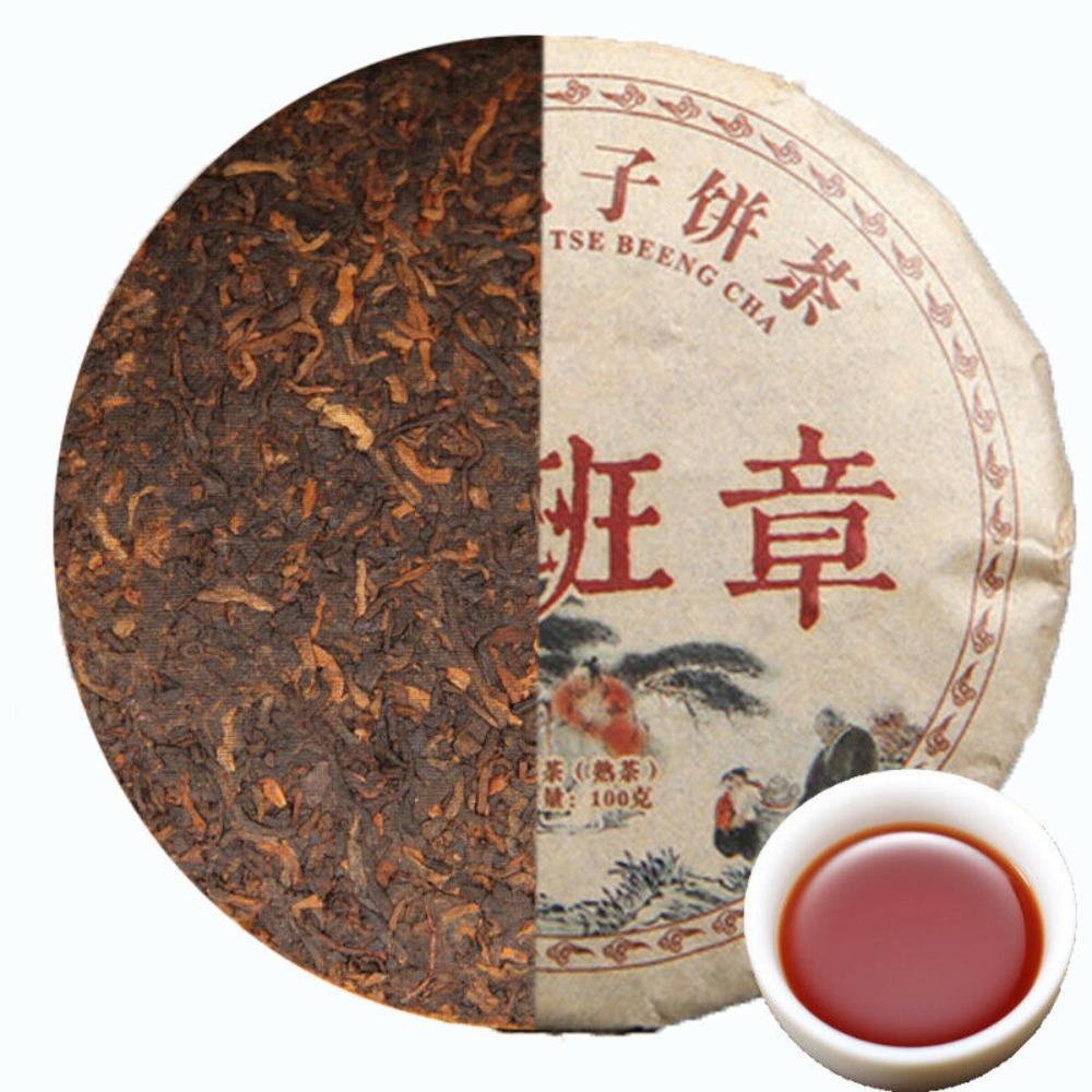 100g Pu-erh Ripe Tea Cake, Old Ban Zhang China Black Tea