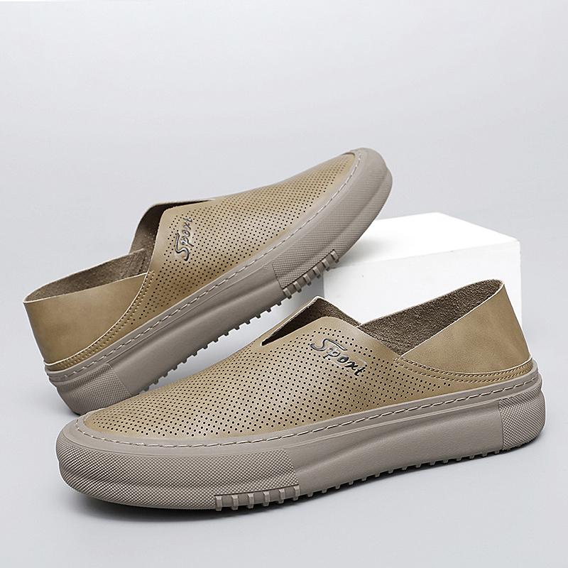 Fashion Summer Mens Shoes Handmade Designer Casual Shoes for Men Luxury Brand Leather Business Shoes Comfy Soft Anti-slip Driving Loafer