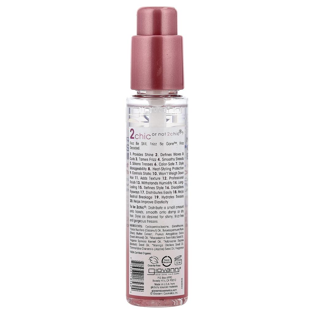 2Chic, Frizz Be Gone, Anti-Frizz Polishing Serum, Smoothes and Improves Unruly Hair, Shea Butter + Sweet Almond Oil, 81 Ml (2.75 Fl Oz)