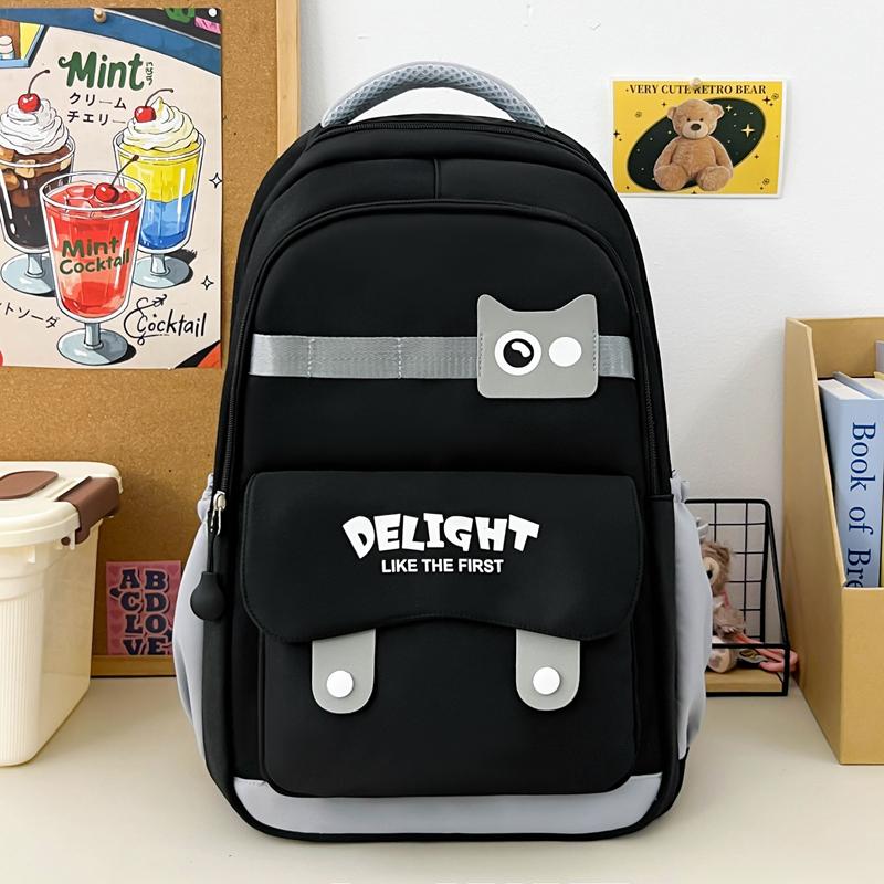 Cartoon Student Schoolbag Women's Contrast Backpack