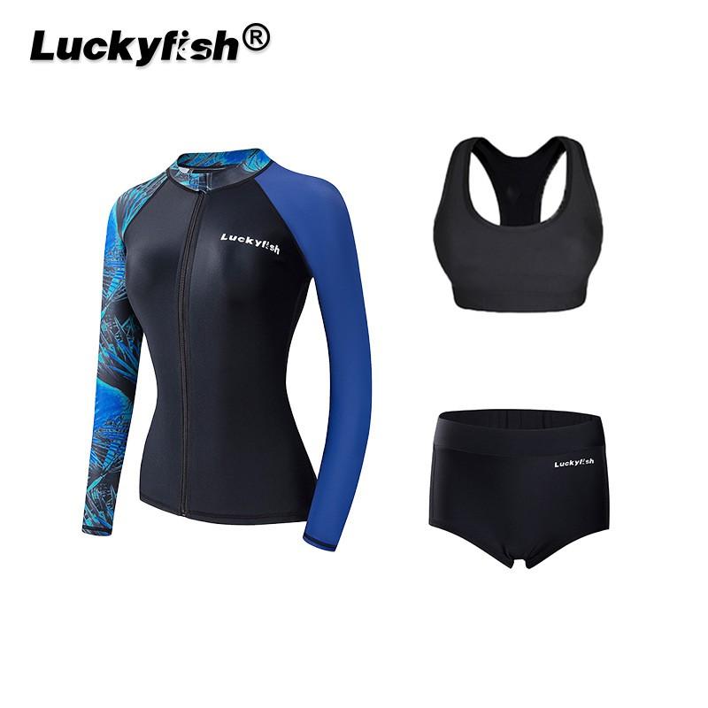 Womens UV Protection Rash Guard Set Quick-Dry Surfing Swimsuit Long Sleeve Diving Suit Swimming Snorkeling
