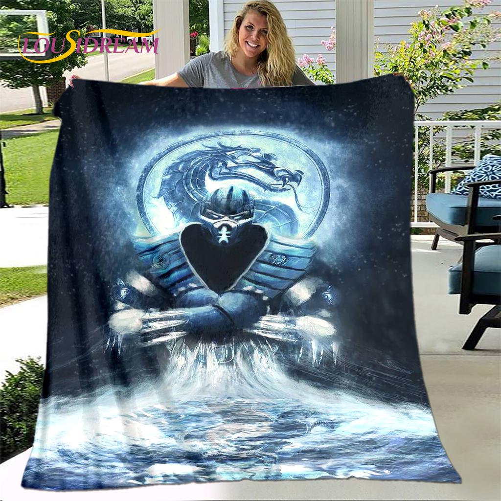 New Cartoon Mortal Kombat Blanket,Flannel Blanket Throw Blanket,Soft Warm Blanket for Living Room Bedroom Beds Sofa Decor Gift