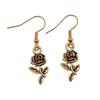 Circle Frame Flowers Dangle Earrings Romantic Floral Female Drop Jewelry