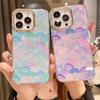 Pouzdro na telefon Colorful Mermaid Scales pro iPhone 14 13 11 12 Pro Max Pretty Sea Conch Texture Marble Hard Capa