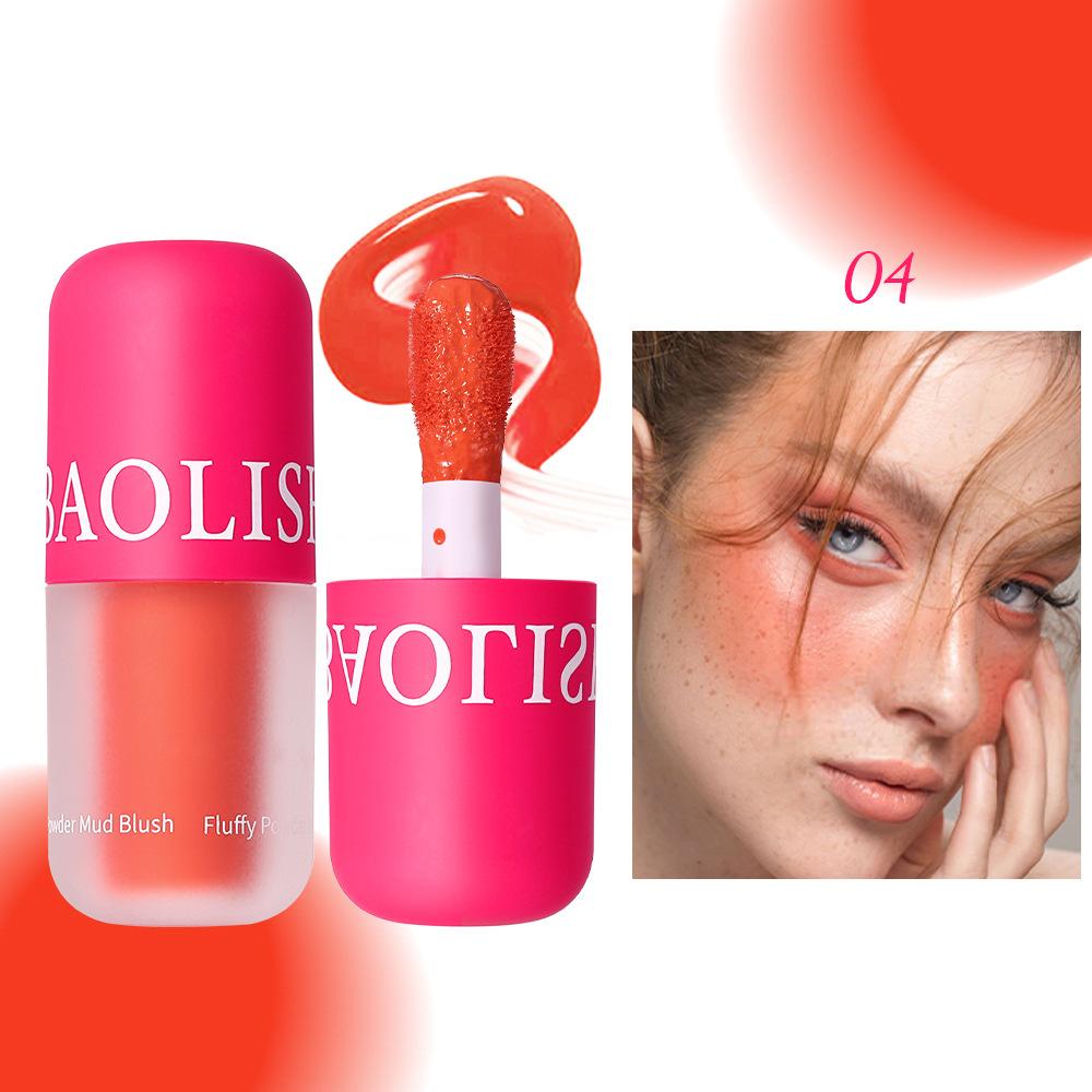 Mushroom Head Pink and Tender Girlish Blush Natural Brightening Contour Liquid Blusher Long Lasting Non Fading Contour Cosmetics Face Cheek Makeup