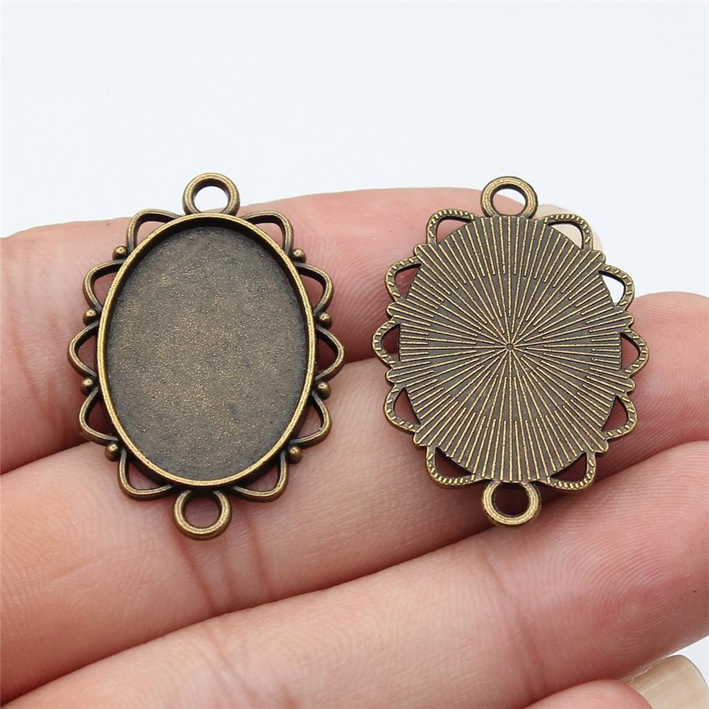 Accessories Parts Fit 18x25mm Oval Glass Cabochon Base Tray Bezel Wedding Jewelry Findings QA039