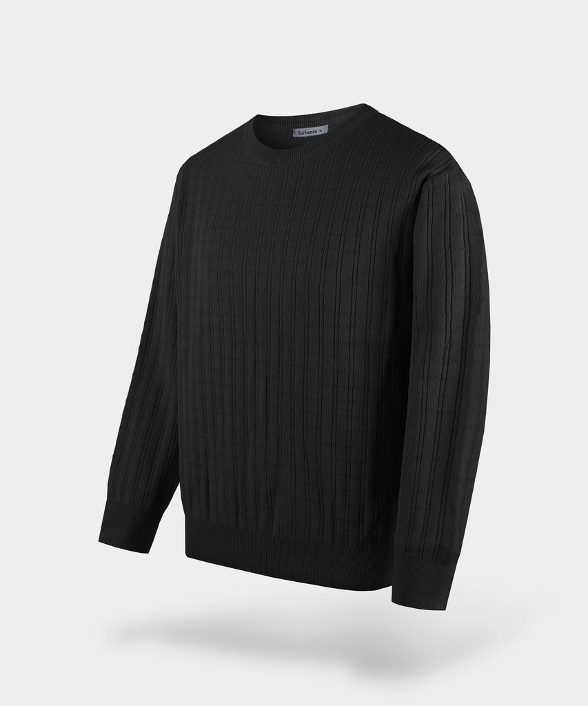BIRBANTE Washable Cotton Square Round Knit - Black