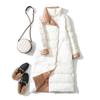 Wear down jackets on both sides, new women's slim fit, white duck down, thin medium and long styles, and long for knee winter.