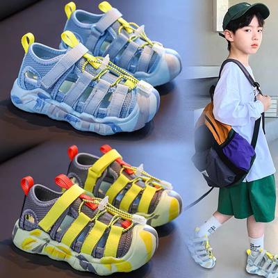 Kinder Sandalen Ausgehöhlt Kinder Freizeitschuhe Zehenkappe Weich 2025 Sommer Neu Jungen Mädchen Strandschuhe Zugband Mehrfarbig