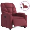 Electric Recliner Chair Wine Red Fabric