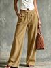 Autumn and winter retro corduroy wide-leg pants women's trousers high waist double pockets straight casual pants