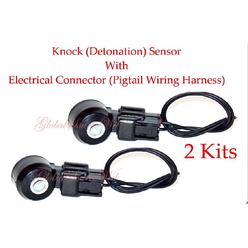 2 Pieces Knock Detonation Sensor W/Connectors  Fits Infiniti Mazda Nissan Subaru