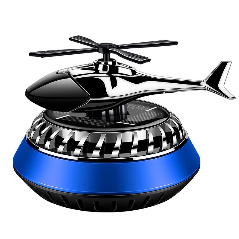 Solar-Powered Rotating Car Air Freshener - Helicopter & Airplane Aromatic Ornament for Car Interior Decoration