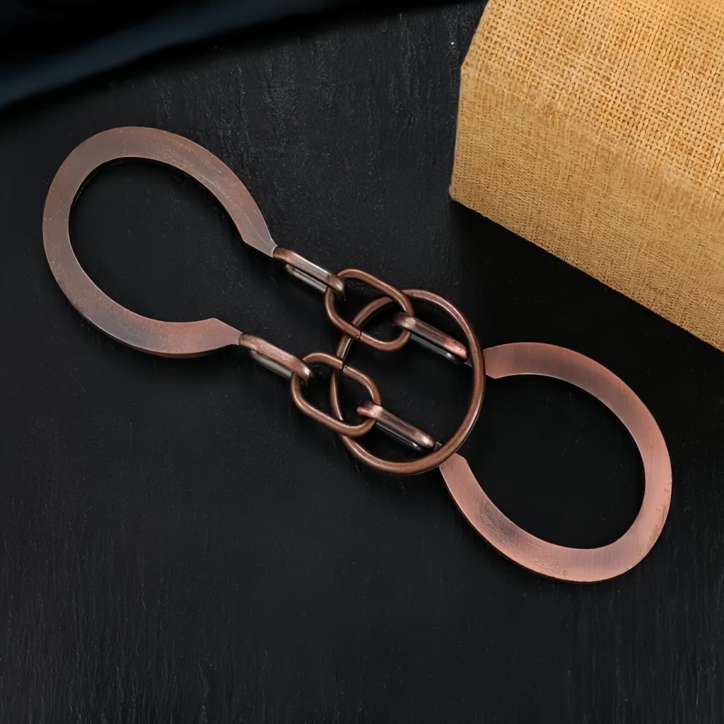 Kupfer Antik Puzzle Schloss, Klassisches Metall Knobelspielzeug, Zerlegepuzzles für Erwachsene, Tragbare Geschenkidee, Runde Form, Anderes Metallmaterial