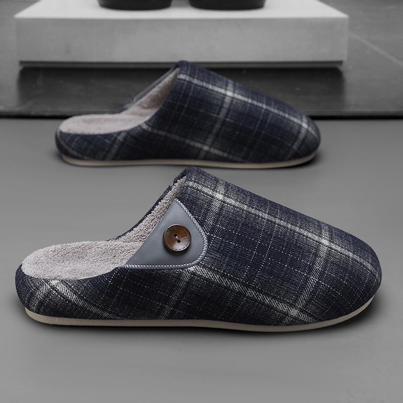 Men Warm Winter Cotton Shoes Women Warm Fur Home Slippers EVA Non-Slip Plush Slippers Indoor Couple Thick Sole Footwear Slides