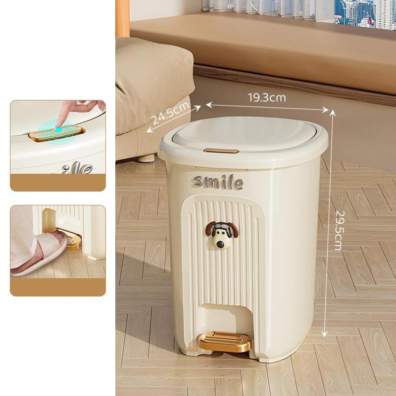 Trash Can With Lid Kitchen Standing Trash Can Large-Capacity Bin Dustbin Bathroom Bucket Toilet Wastebasket Household Items