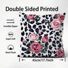 Pink Leopard Fashion Cushion Cover Plush Fabric Soft DoubleSided Printed Sofa Warm Winter Home Child Gift Pillow Case
