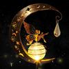 Solar Powered Garden Statues Outdoor Decor Fairy Moon Figurine LED Light Stake Ornament for Patio Lawn Yard Pathway Sweet Gift