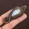 Rainbow Moonstone Handmade Copper Wire Wrap Gift Jewelry Pendant 3.3" T8M94