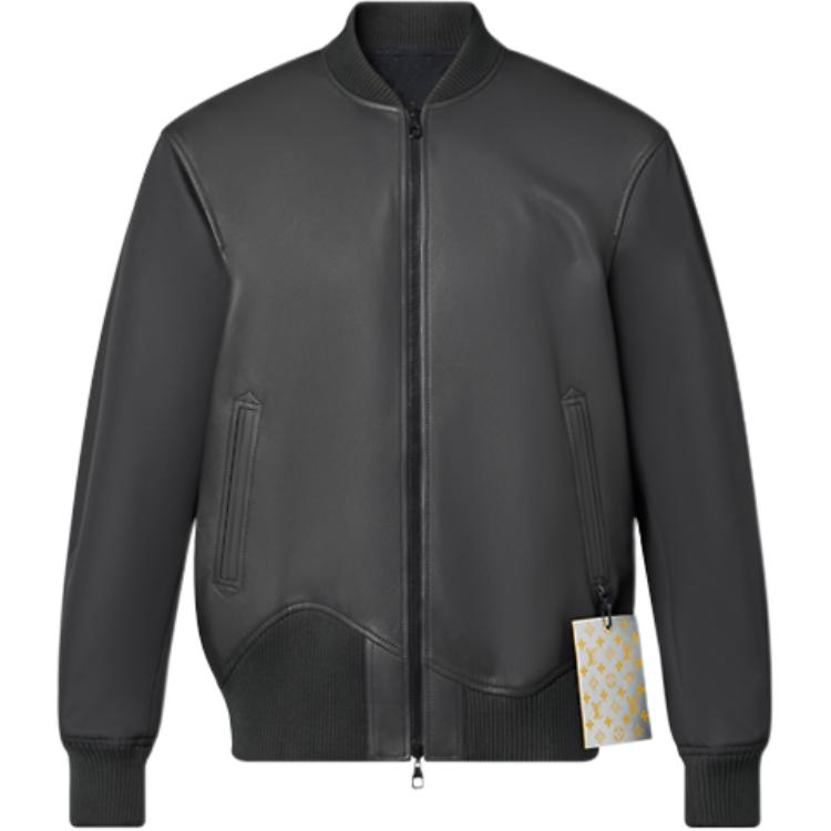Louis Vuitton Leather Jacket Men's Dark Gray 1A9G8Z