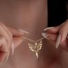 Stainless Steel Hollow Phoenix Necklaces & Pendants Gold Plated Sacred Bird Necklace For Women Jewelry Gifts