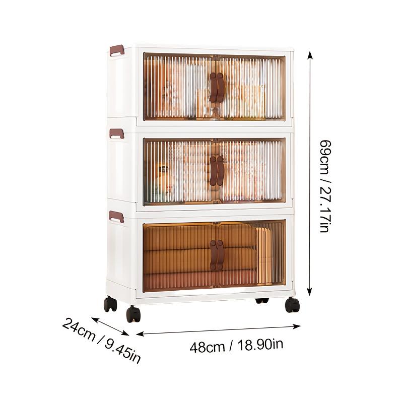 1 multi-layer foldable storage box, large capacity, vertical pulley, magnetic door design, suitable for households, etc
