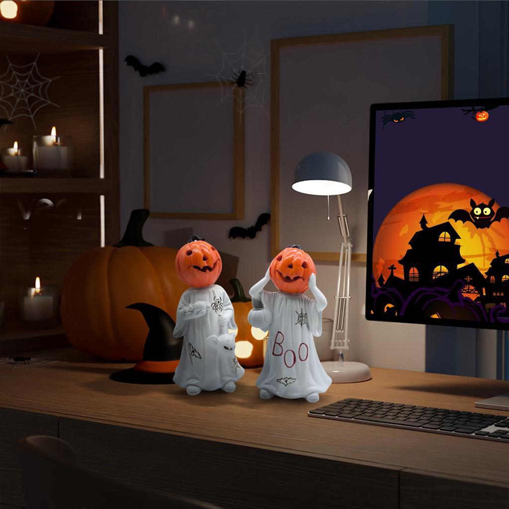 Halloween Kostra Bílý Duch Kreativní Ozdoba Pryskyřičné Řemesla