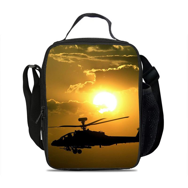 Helicopter Ice Bag Compact and Large Capacity New Mechanical Printed Campus Boys and Girls Best Birthday Gifts for School