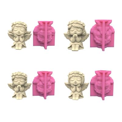Angel Girl Silicone Flower Pot Mold Concrete Candlestick Silicone Candle Holder Mold Succulent Planter Cement Clay Mold